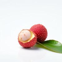 en knippa av litchi frukt generativ ai genererad foto