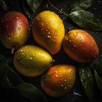 en knippa av mango generativ ai genererad foto