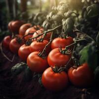 en knippa av tomater generativ ai genererad foto