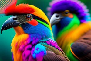 färgrik papegoja i de parkera. generativ ai foto