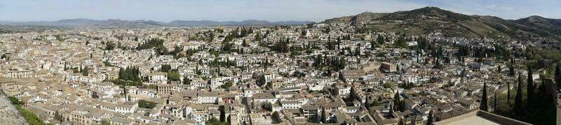 panorama- se av granada stad i andalusien, Spanien foto