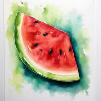 vattenfärg vattenmelon isolerat. illustration ai generativ foto