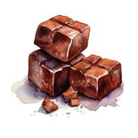 vattenfärg ljuv choklad. illustration ai generativ foto