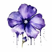 violett vattenfärg blomma. illustration ai generativ foto