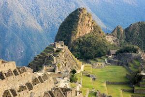Inca helig stadsutsikt över Machu Picchu Peru foto