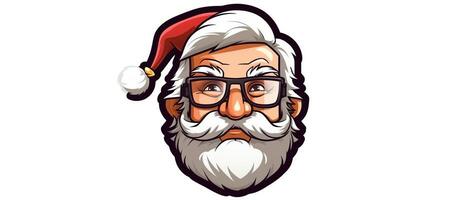 santa claus logotyp, santa claus ClipArt. jul och ny år bakgrund. ai genererad. foto