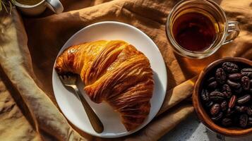 gott croissant. illustration ai generativ foto