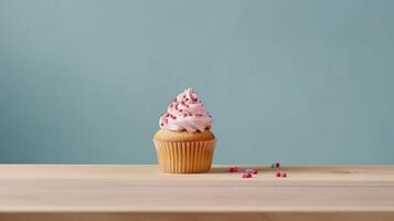 utsökt födelsedag muffin illustration ai generativ foto