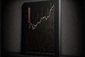 abstrakt företag Diagram med trend linje Graf och stock tal illustration generativ ai foto