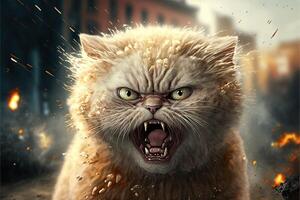 ondska katter dominerande de värld illustration generativ ai foto