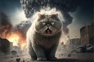 ondska katter dominerande de värld illustration generativ ai foto