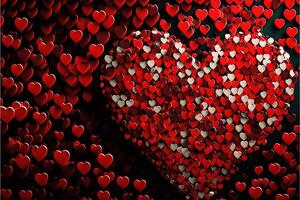 tusen av hjärtan red kärlek valentine dag begrepp illustration generativ ai foto