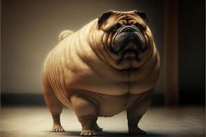 ultra fett hund illustration generativ ai foto