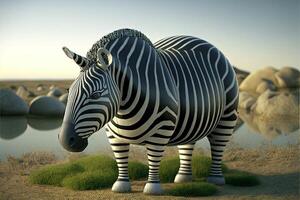 fett zebra illustration generativ ai foto