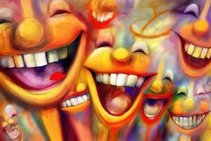 internationell värld skrattande dag abstrakt illustration generativ ai foto