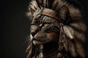 zulu klänning afrikansk katt illustration generativ ai foto