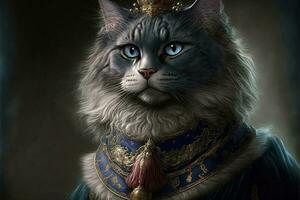 katt som cathrine de kejsarinna fru av kejsare illustration generativ, ai foto