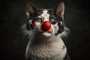 cirkus katt clown illustration generativ ai foto