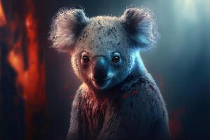 ondska dålig koala illustration generativ ai foto