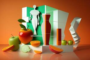 diet abstrakt begrepp illustration generativ ai foto
