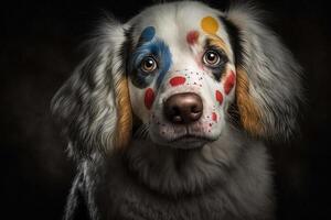 hund cirkus djur- illustration generativ ai foto