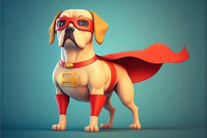 hund super hjälte superhund illustration generativ ai foto