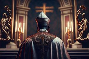 svart påve bara vald i vatican illustration generativ ai foto