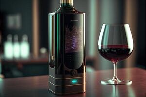 smart intelligent vin dryck tillverkare flaska av de framtida generativ ai foto