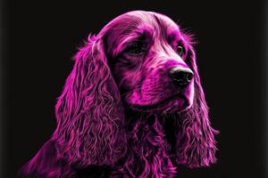 magenta cockerspaniel spaniel hund illustration generativ ai foto