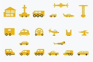 uppsättning av transport ikoner illustration generativ ai foto