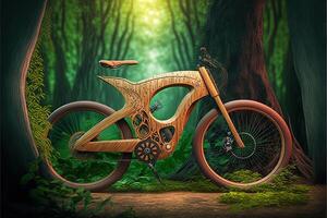 bambu ebike av de framtida illustration generativ ai foto