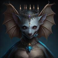 drottning vampyr fladdermus illustration generativ ai foto