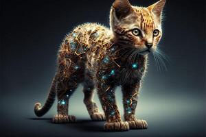 phytagoras katt som känd historisk karaktär illustration generativ ai foto