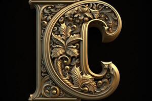 c 3d medeltida brev medeltida stil alfabet samling brev illustration generativ ai foto