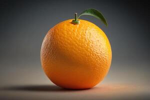 närbild en färsk hela orange citrus- frukt isolera. ai genererad foto