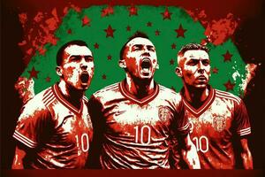 marocko fotboll team vinnande värld kopp illustration foto