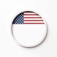cirkel ram amerikan flagga baner med tömma Plats för text, oberoende dag, minnesmärke dag, veteraner. ai generativ foto