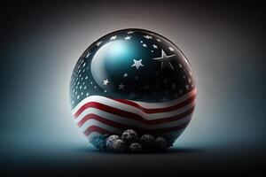 USA flagga bakgrund med cirkel boll begrepp genererad ai foto