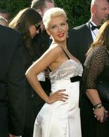 christina aguilera emmy utmärkelser 2007 ankomster helgedom hörsal los angeles ca september 16 2007 2007 kathy hutchins hutchins Foto