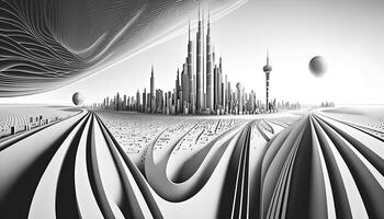 modern arkitektur av saudi arabien stad, generativ ai. foto