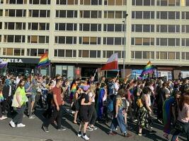 Katowice, polen. 11 september 2021. stolthet parad lgbtq på gator av stad foto