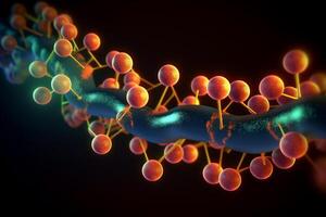 levande 3d illustration av de elektron transport kedja i mitokondrier ai genererad foto
