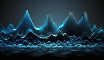 blå frekvenser ett abstrakt utforskning av ljud och ljus ai genererad foto