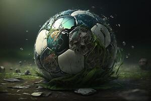 fotboll fotboll spel boll 3d grafisk sport illustration ai genererad foto