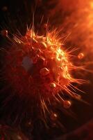 utforska de krångligheter av cellulär liv en fascinerande 3d illustration visa upp de mikroskopisk värld av cancer celler ai genererad foto