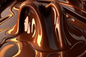 illustration närbild av smält choklad ai genererad foto