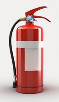 isolerat brand eldsläckare på vit bakgrund - grundläggande säkerhet Utrustning för nödsituationer ai genererad foto