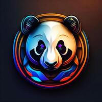 panda maskot logotyp design digital konst illustration, ai genererad foto