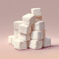 seg godis eller marshmallows är mjuk. ai genererad foto