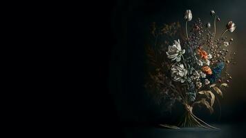 3d framställa av vår färgrik blommor knippa. ai-generativ digital illustration. foto